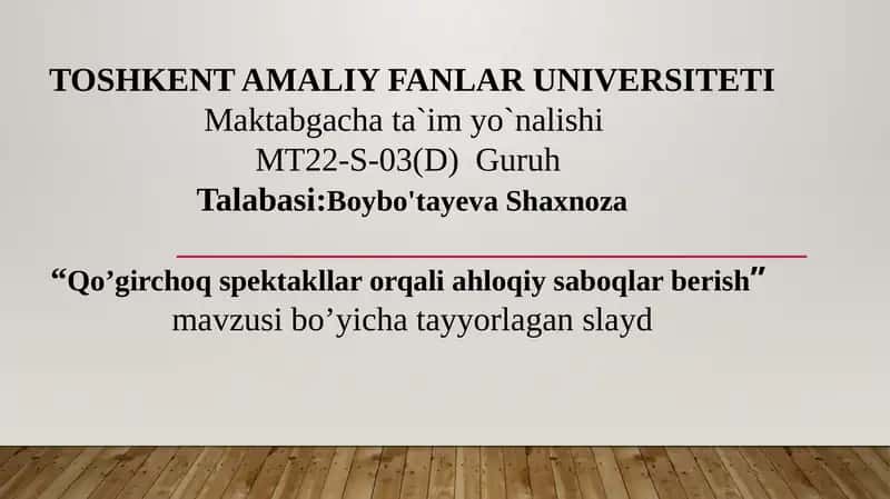 Qo’girchoq spektakllar orqali ahloqiy saboqlar berish