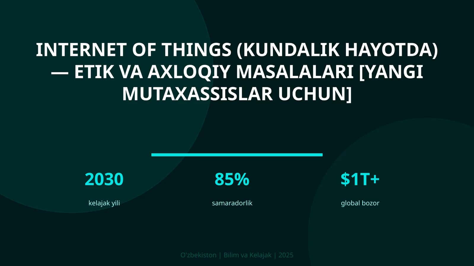 Internet of Things (Kundalik Hayotda) - Etik va Axloqiy Masalalari [Yangi Mutaxassislar Uchun]
