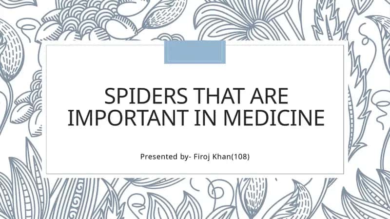 Spiders that are important in medicine