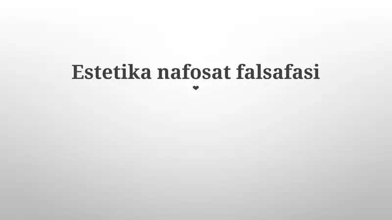 Estetika nafosat falsafasi