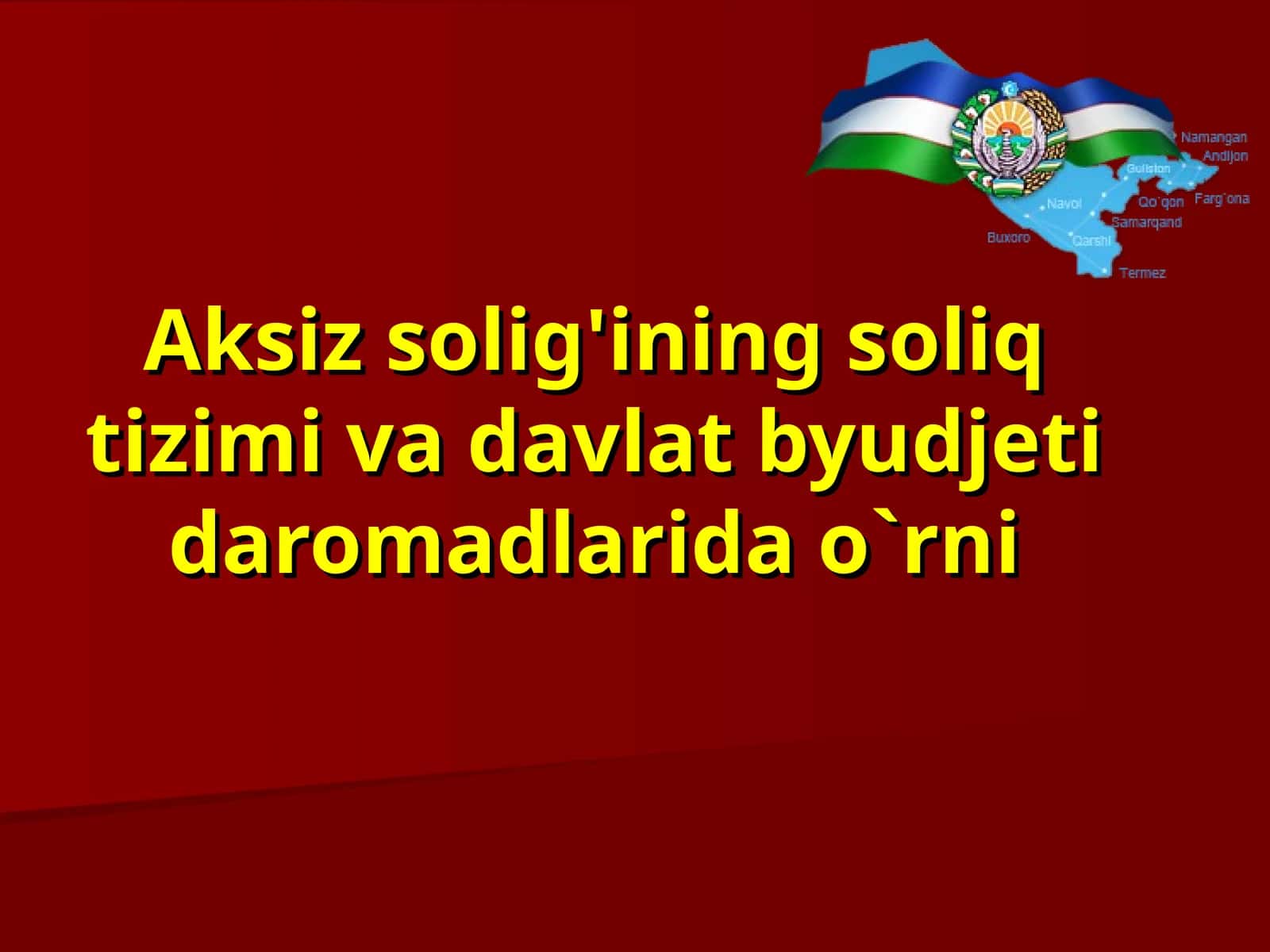 Aksiz solig'ining soliq tizimi va davlat byudjeti daromadlarida o'rni