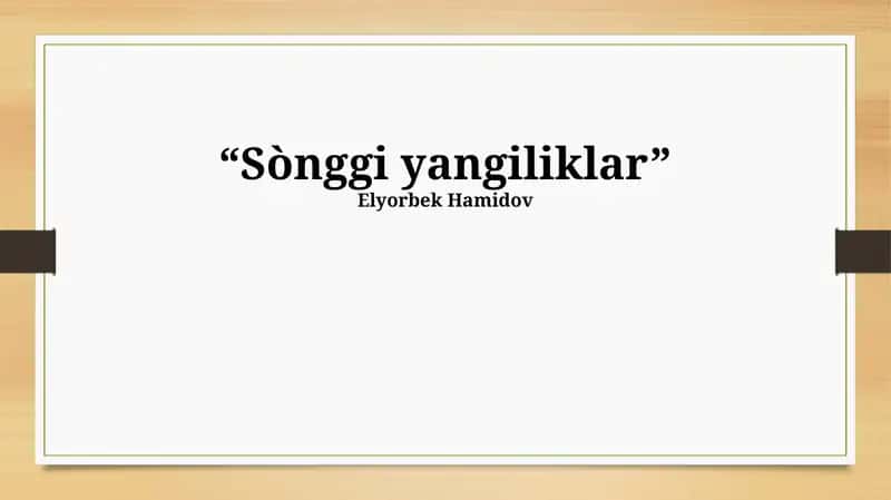 Sònggi yangiliklar