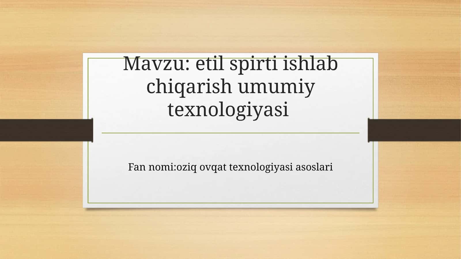 etilspirti ishlab chiqarish umumiy texnologiyasi
