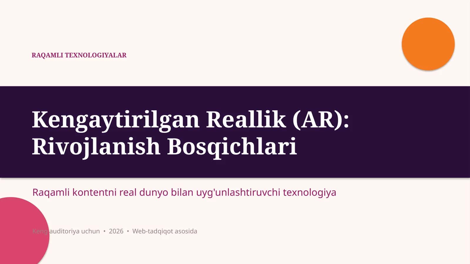 Raqamli TEXNOLOGIYALAR
