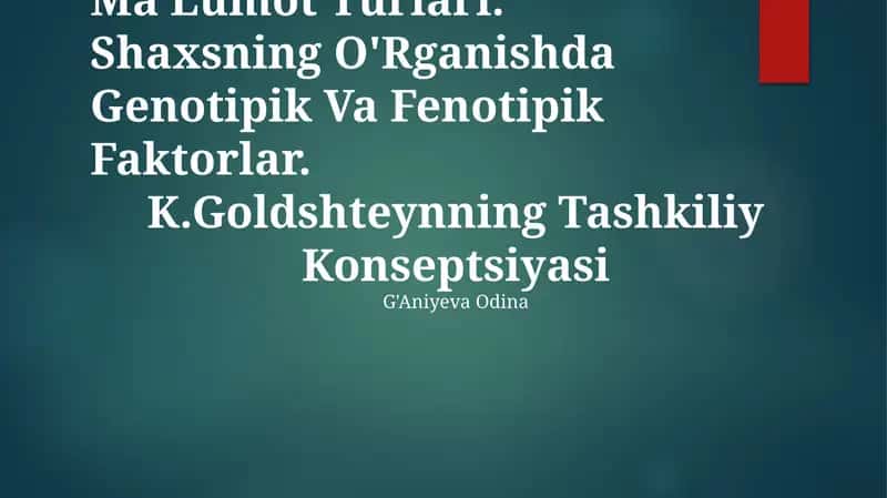 Genetika fanidan taqdimot