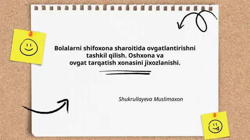 Bolalarni shifoxona sharoitida ovgatlantirish