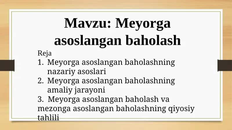 Meyorga asoslangan baholash
