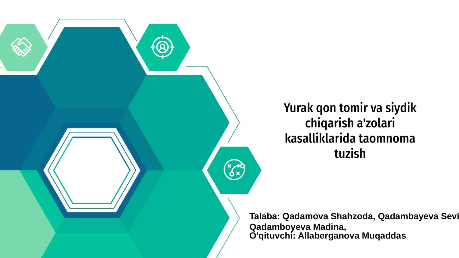 Yurak qon tomir va siydik chiqarish a'zolari kasalliklarida taomnoma tuzish