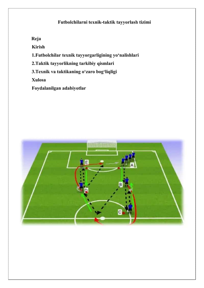 Futbolchilarni texnik-taktik tayyorlash tizimi
