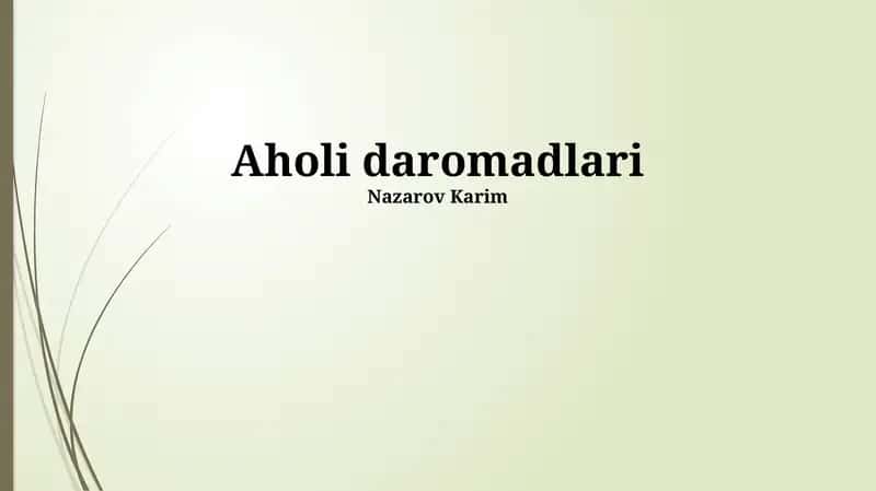 Uy xo'jaliklari daromadlari