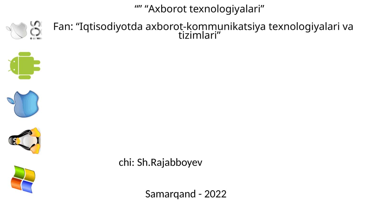 IQTISODIYOTDA FOYDALANILADIGAN DASTURIY MAHSULOTLAR