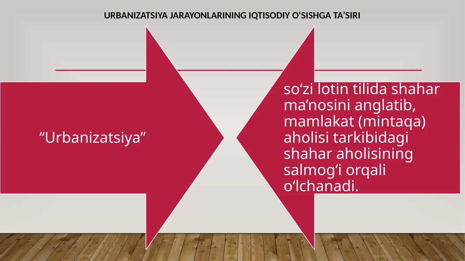 Urbanizatsiyajarayonlariningiqtisodiyo‘sishgata’siri