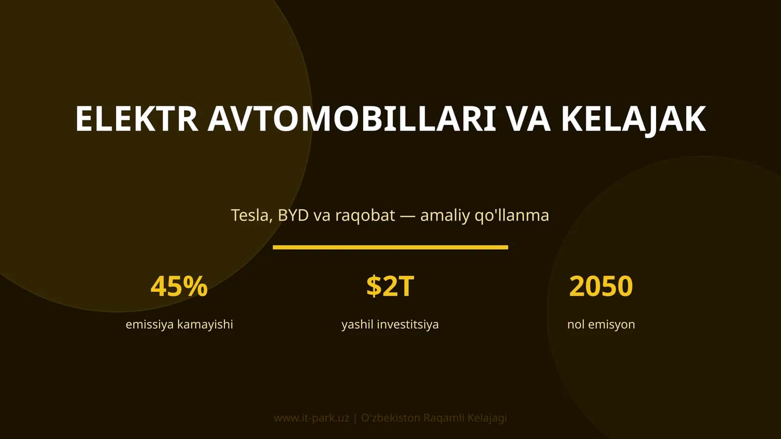 Elektr avtomobillari va kelajak