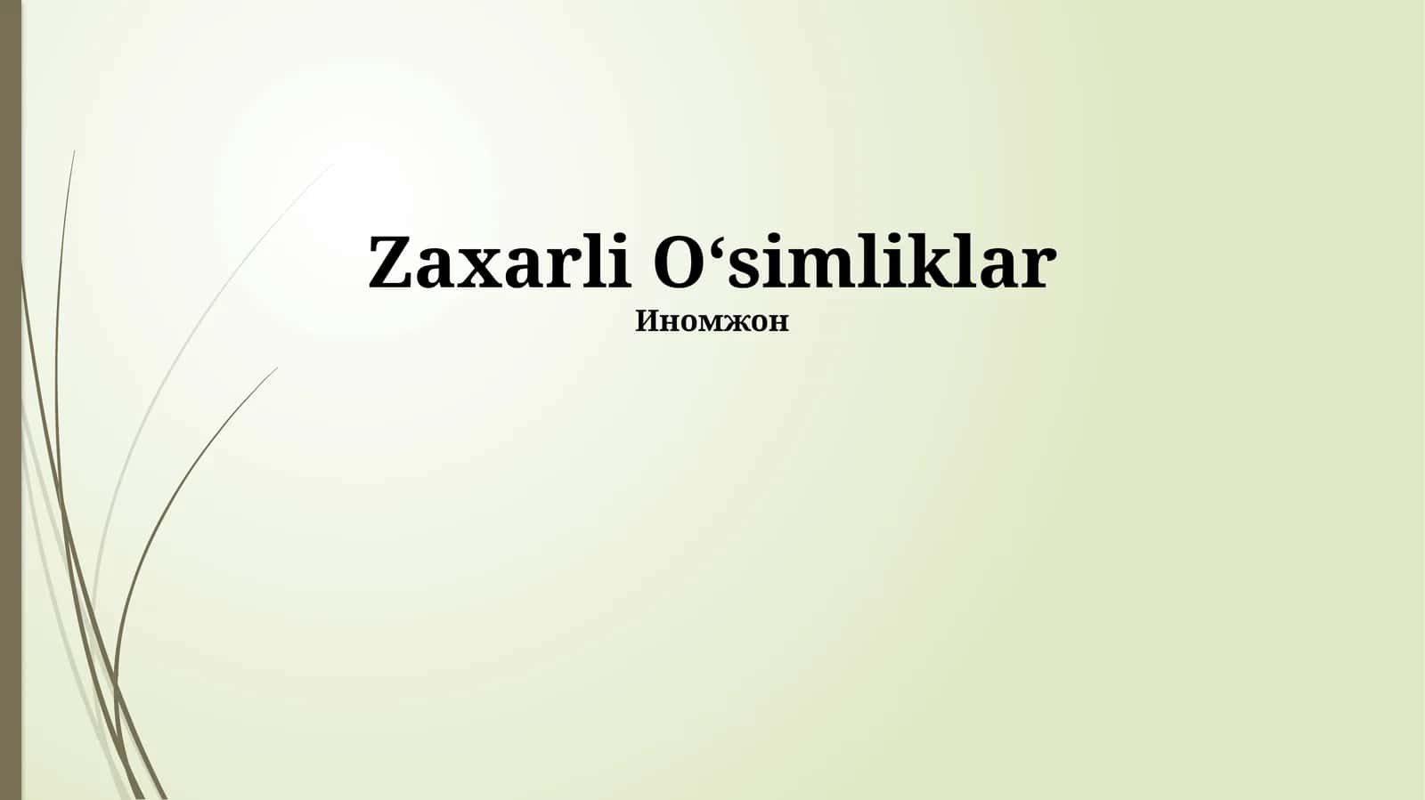 Dorivor O'simliklar