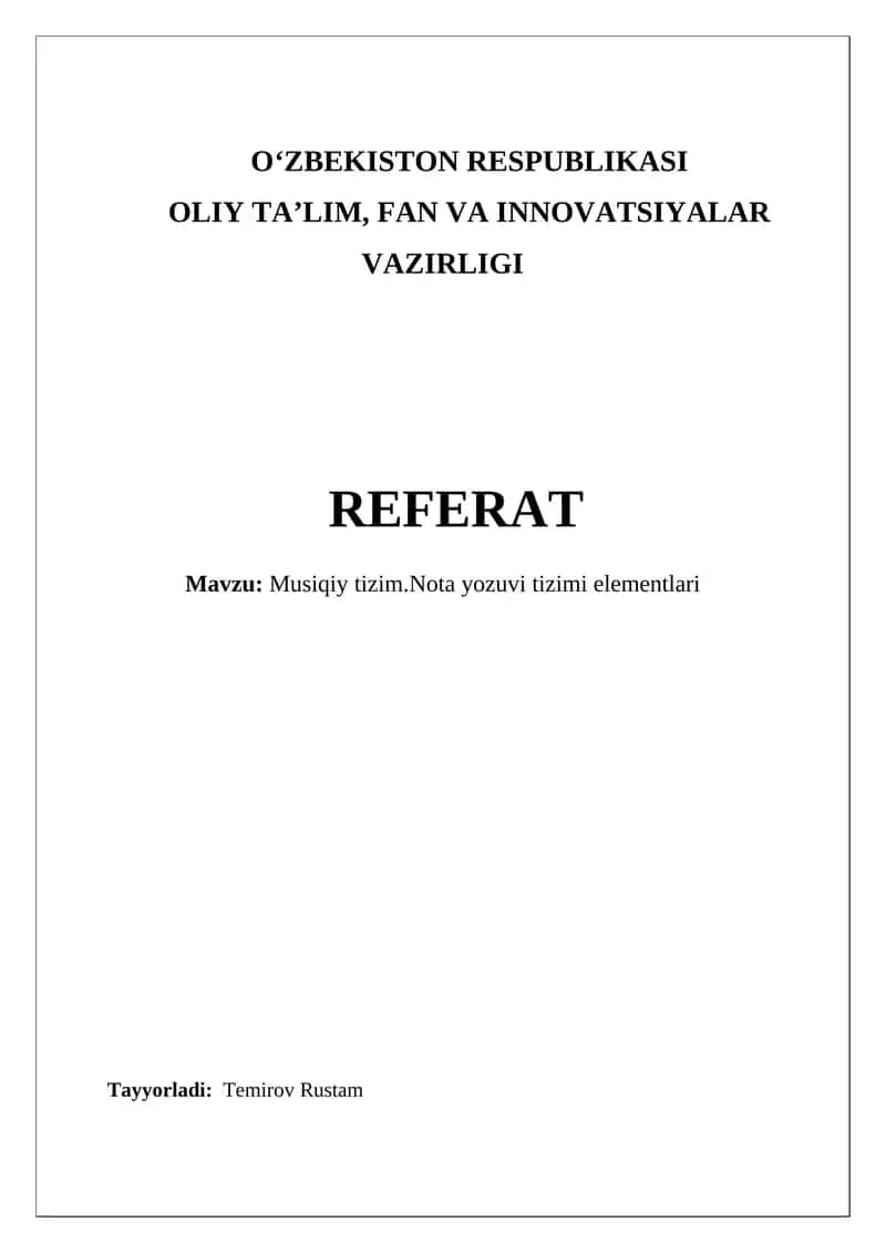 Musiqiy tizim.Nota yozuvi tizimi elementlari