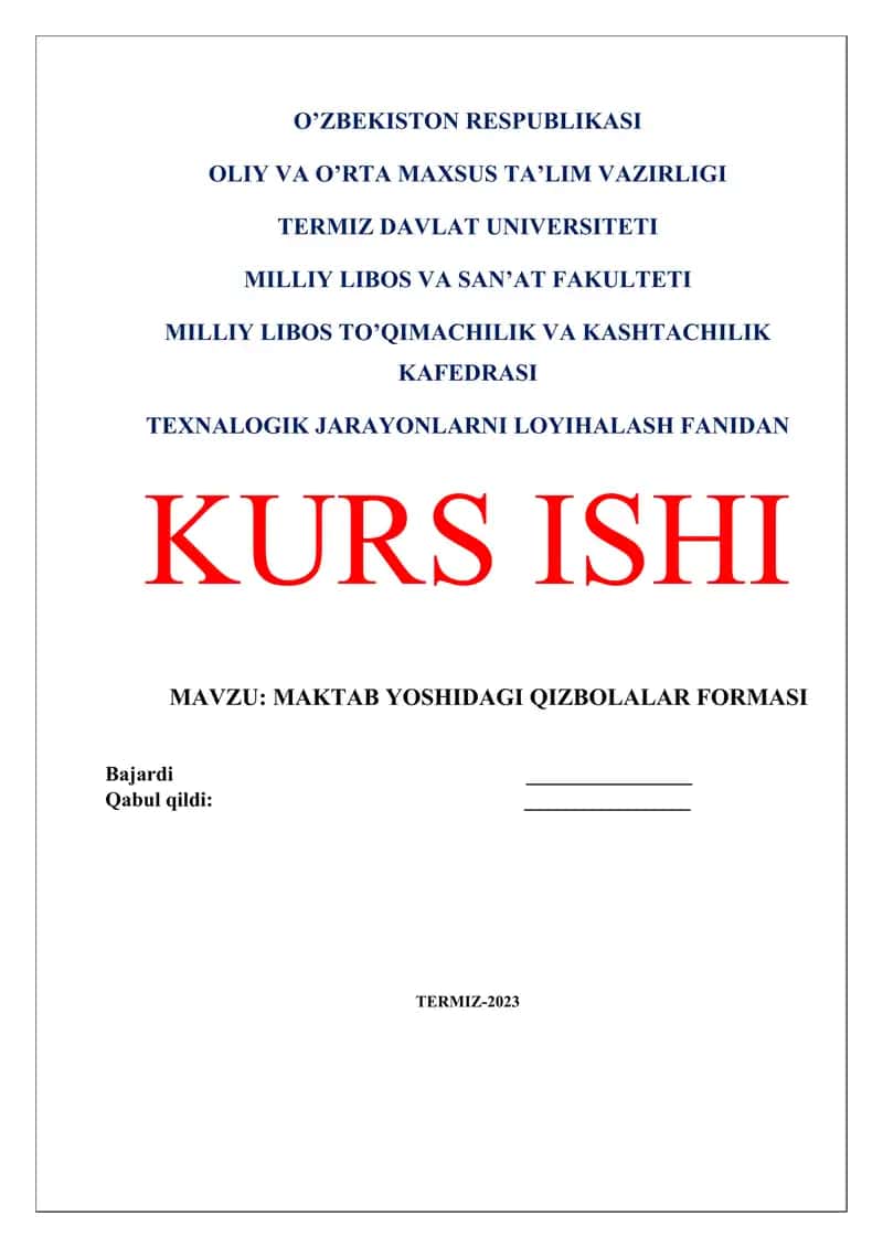 MAKTAB YOSHIDAGI QIZBOLALAR FORMASI