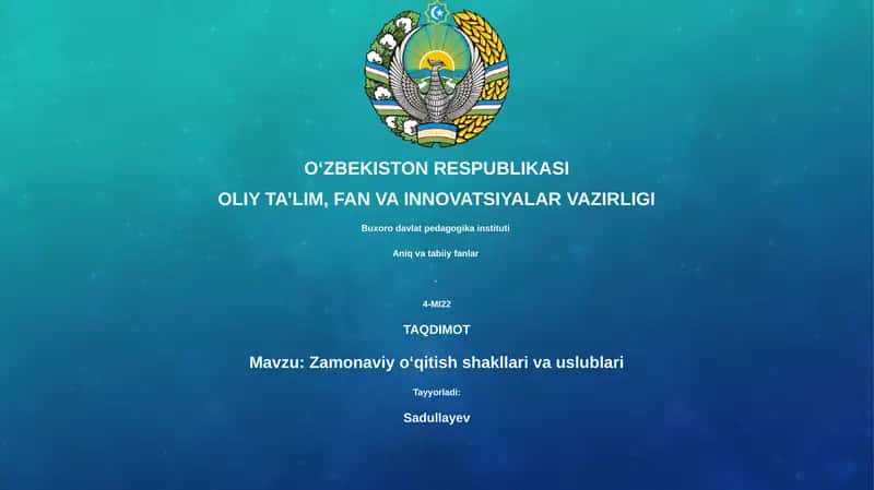 Zamonaviy o‘qitish shakllari va uslublari