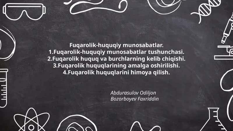 Fuqarolik-huquqiy munosabatlar