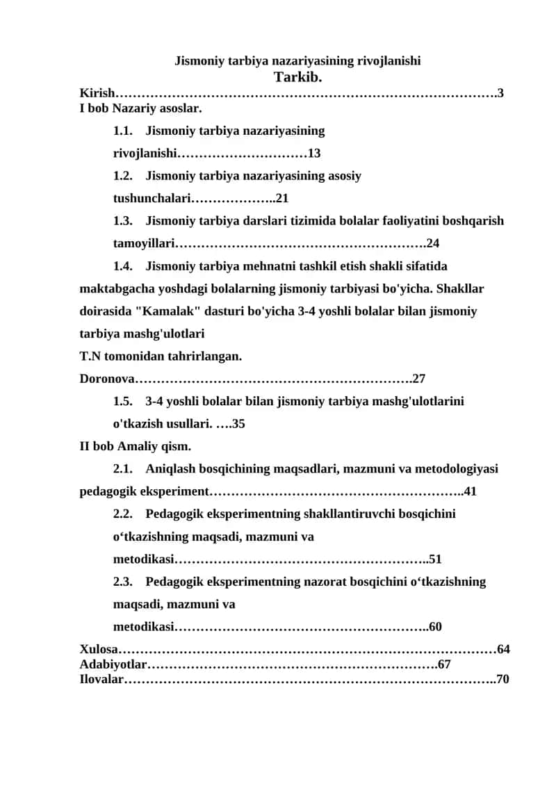 Jismoniy tarbiya nazariyasining rivojlanishi