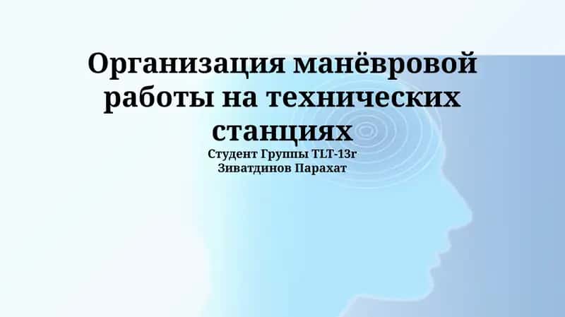 Организация манёвровой работы на технических станциях