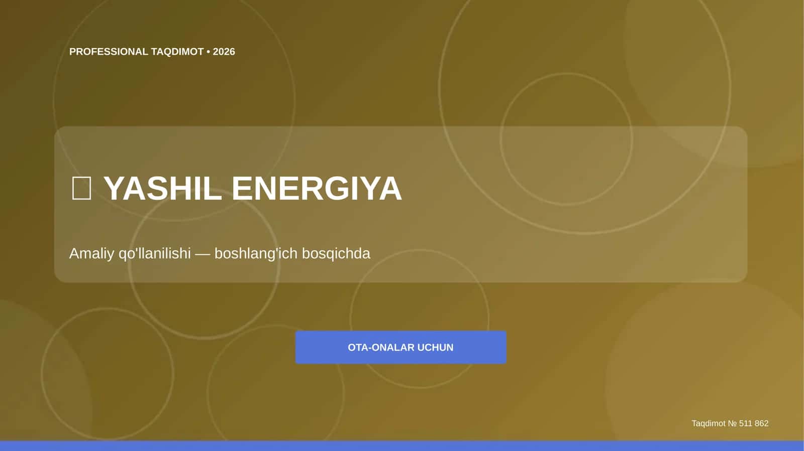 Yashil energiya: ota-onalar uchun