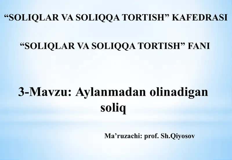 Aylanmadan olinadigan soliq