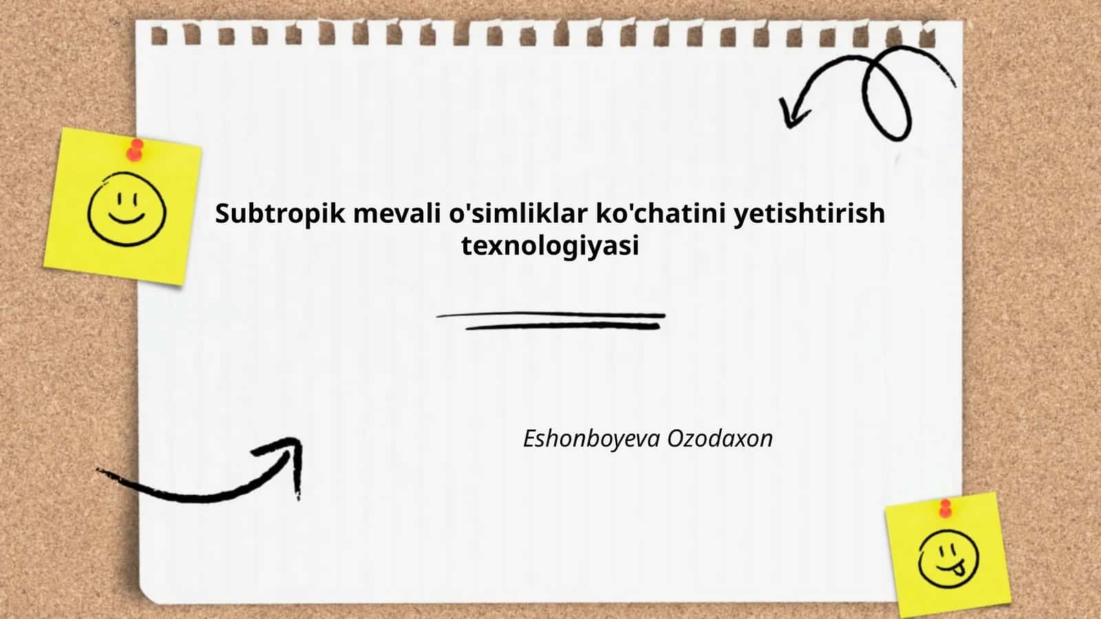 Subtropik mevali o'simliklar ko'chatini yetishtirish texnologiyasi