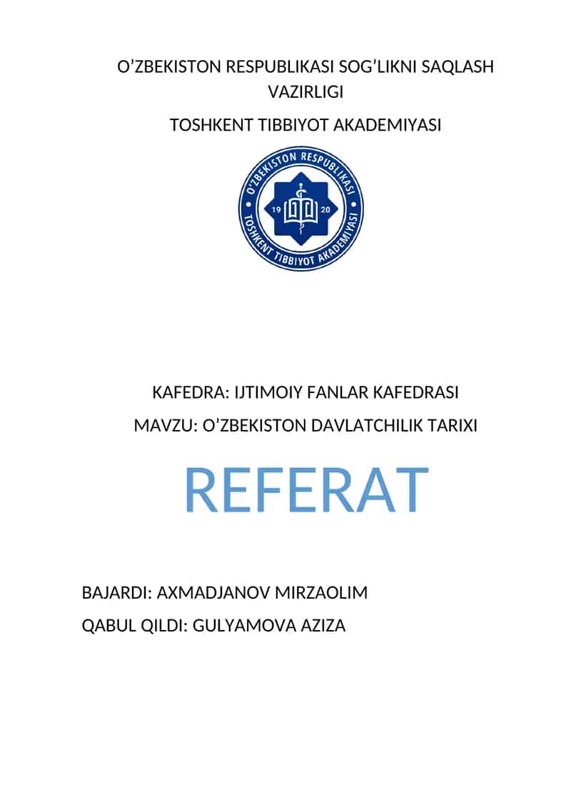 O’zbekiston Davlatchilik Tarixi