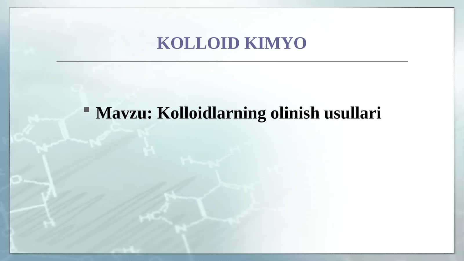 KOLLOID KIMYO
