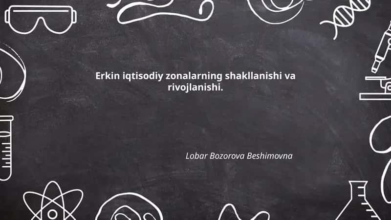 Erkin iqtisodiy zonalarning shakllanishi va rivojlanishi