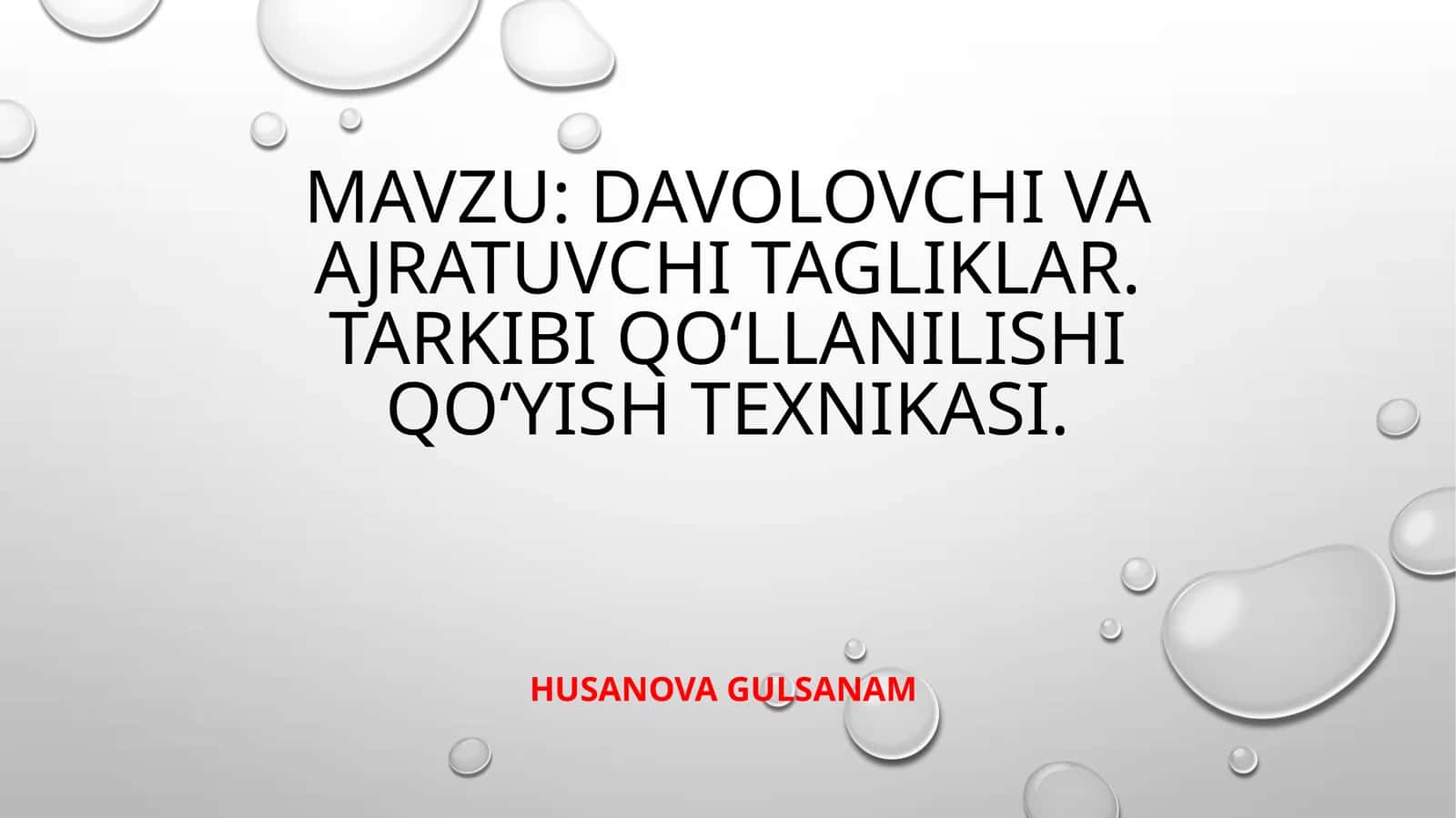 Davolovchi va ajratuvchi tagliklar