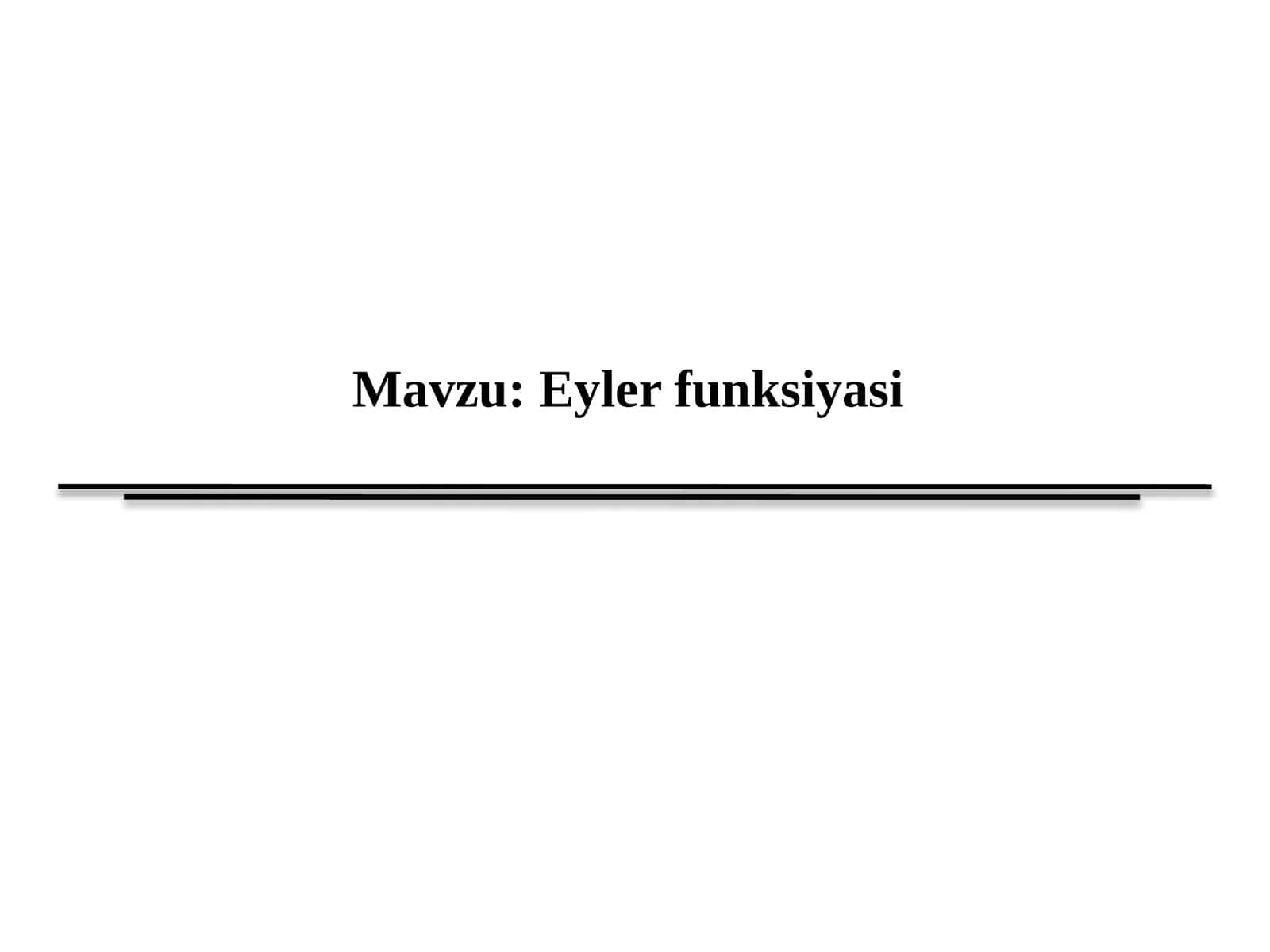 Eyler funksyasi