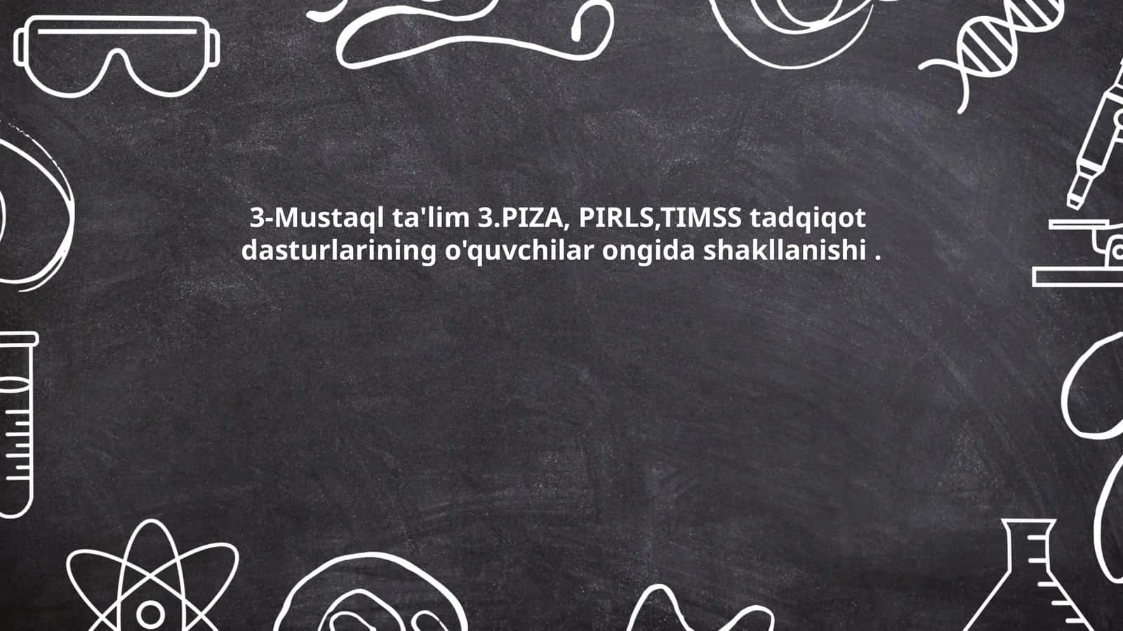 Shahrisabiz davlat pedagogikasi O'zbek tili adabiyoti yo'nalishi 3- kurs talabasi Kamariddinova Layloning Xalqlaro baholash fanidan mustaqil ta'lim taqdimot