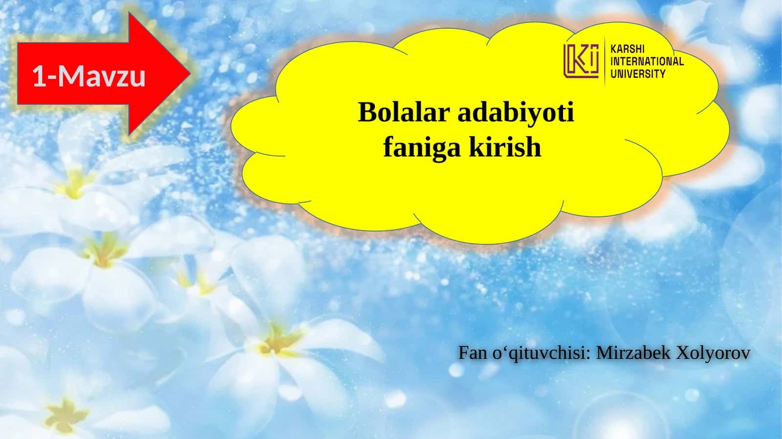 Bolalar adabiyotifaniga kirish