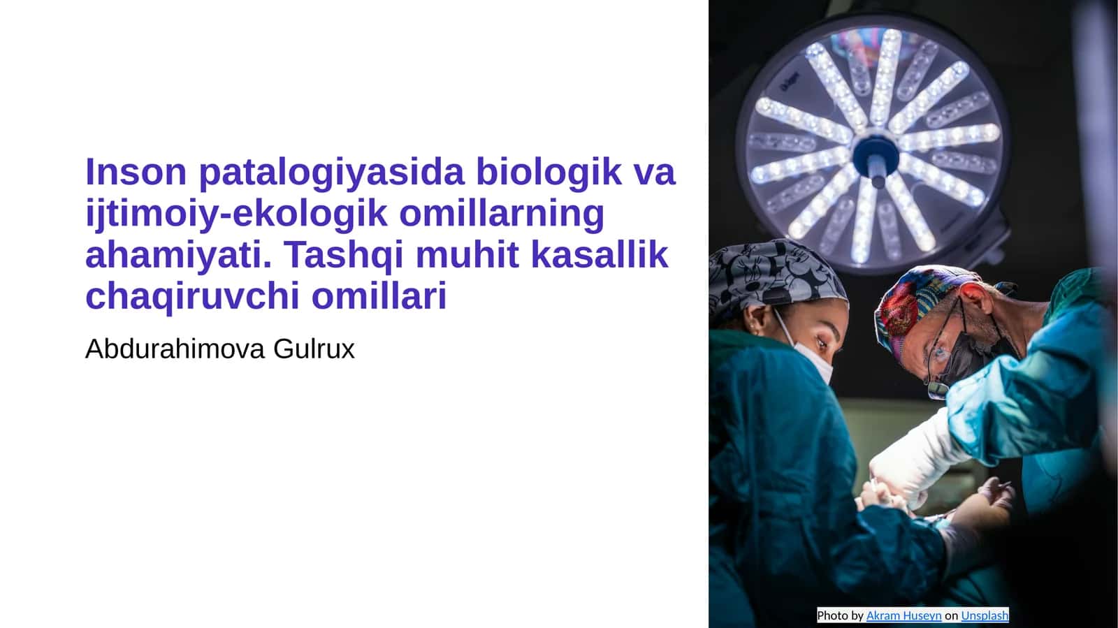 Inson patalogiyasida biologik va ijtimoiy ekologik omillarning tasiri