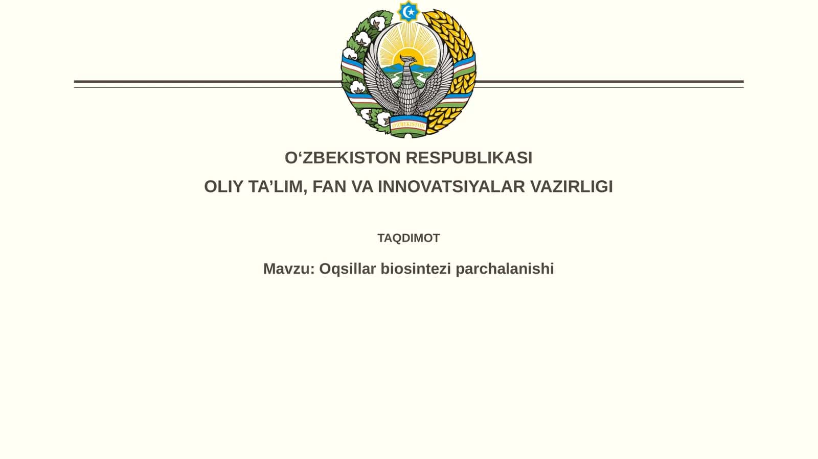 Oqsillar biosintezi parchalanishi