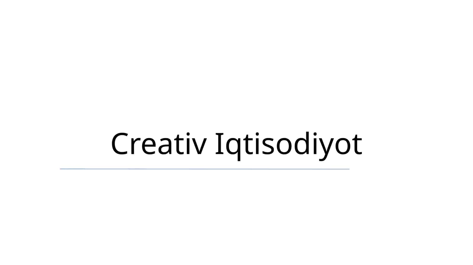 Creativ Iqtisodiyot