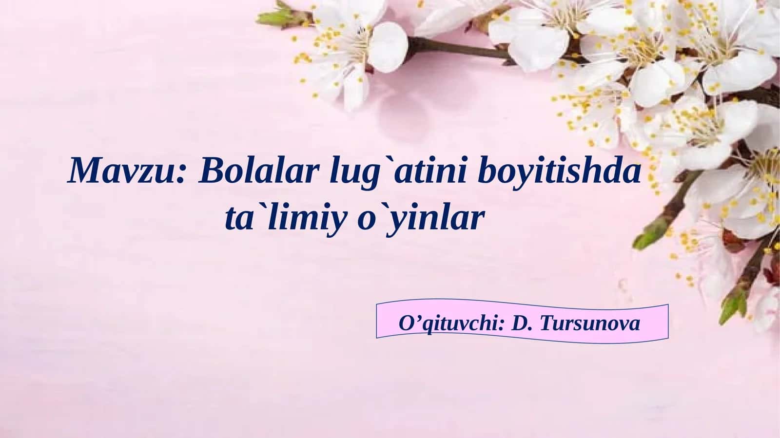 Bolalar lug'atini boyitish data o'limi yo'ynlar
