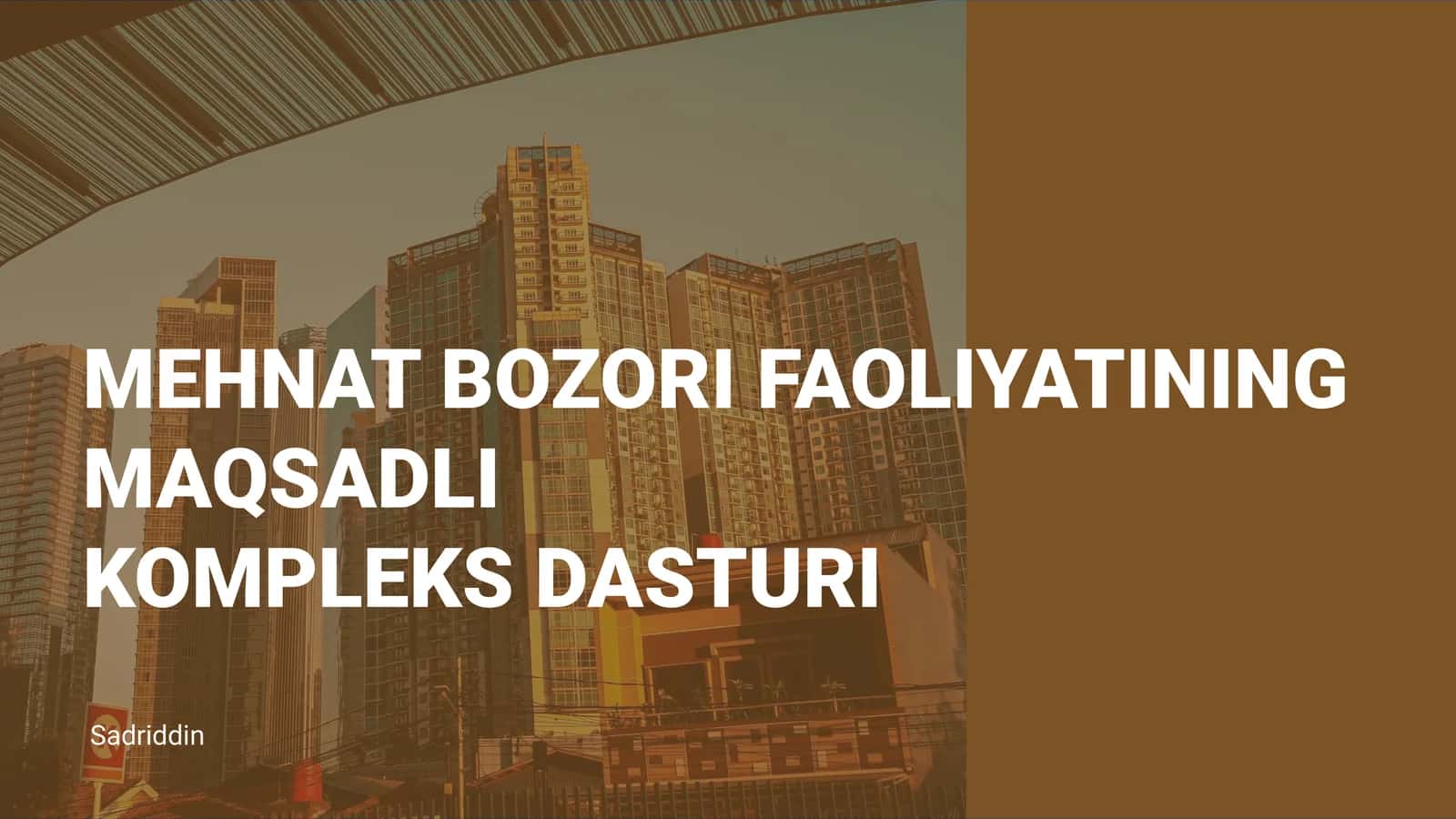 Mehnat Bozorini Tartibga Solish Maqsadlari