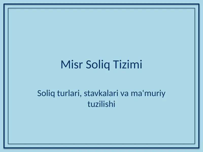 Misr Soliq Tizimi