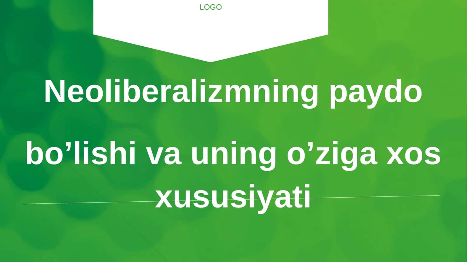 Neoliberalizmning paydo bo’lishi va uning o’ziga xos xususiyati