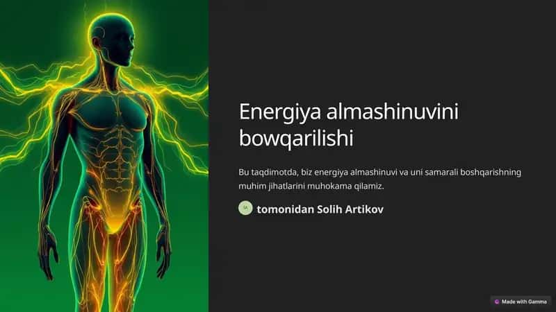 Energiya almashinuvini bowqarilishi