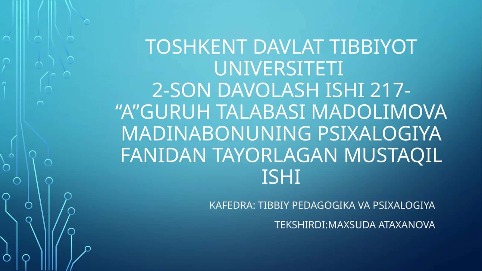 Nevrotik holatlar psixologik tahlili va korreksiya