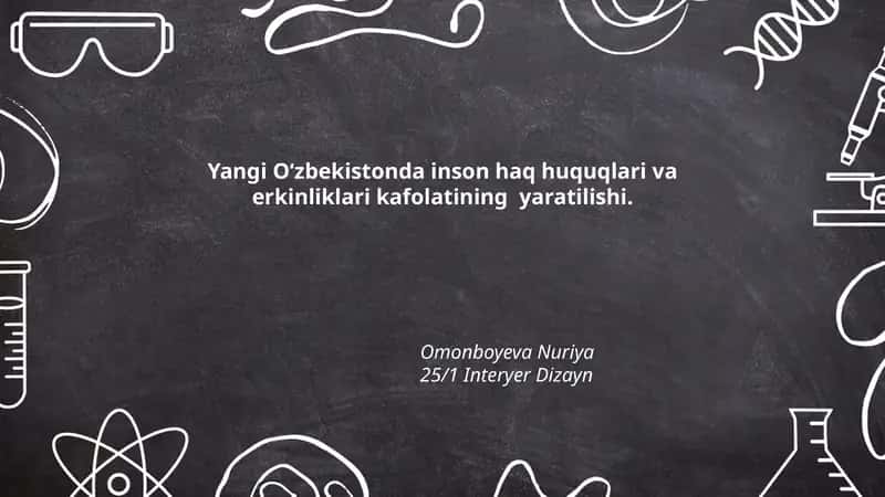 Yangi Oʻzbekistonda inson haq huquqlari va erkinliklari kafolatining yaratilishi