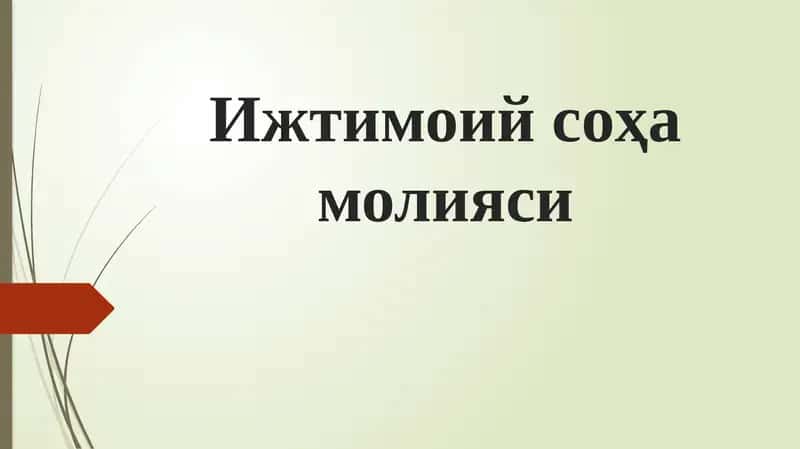 Ижтимоий соҳа молияси