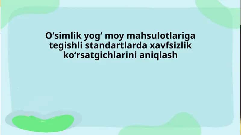 Oʻsimlik yogʻ moy mahsulotlari