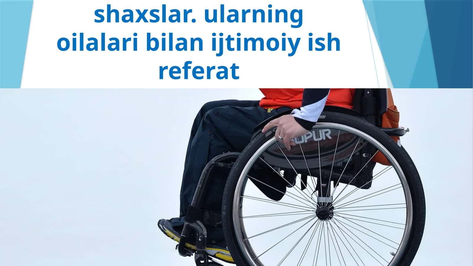 Nogironligi bor shaxslar. ularning oilalari bilan ijtimoiy ish