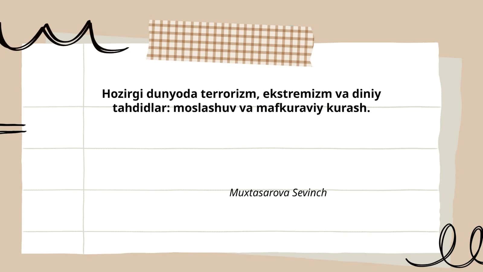 Hozirgi dunyoda terrorizm, ekstremizm va diniy tahdidlar: moslashuv va mafkuraviy kurash