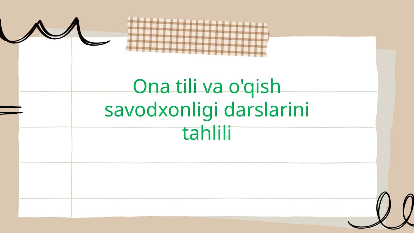 Ona tili va o'qish savodxonligi darslarini tahlili