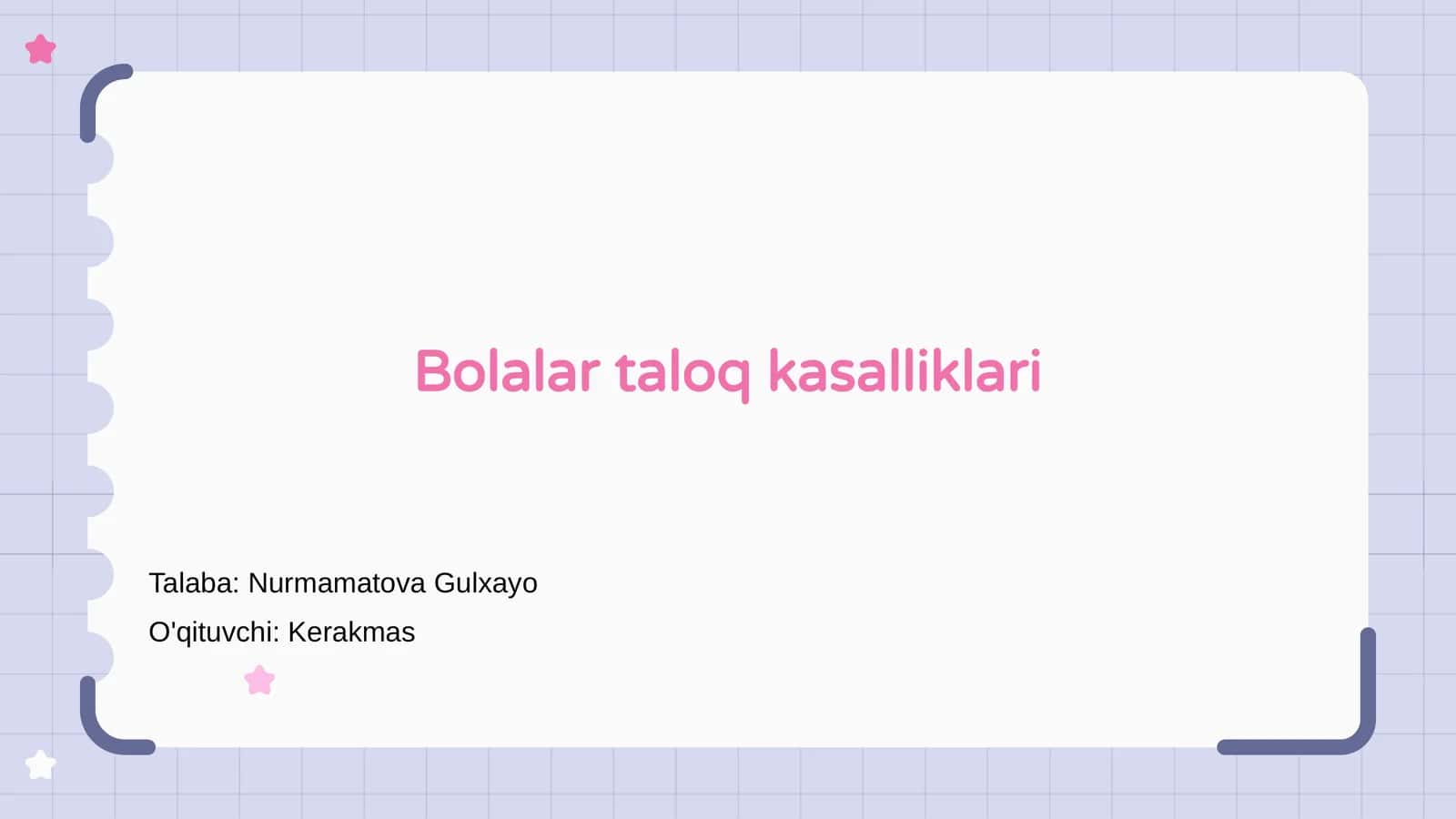 Bolalar taloq kasalliklari